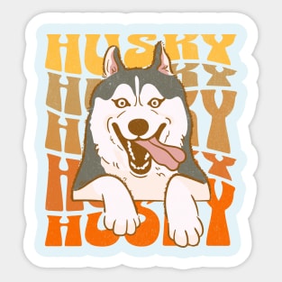 Funny Husky - Husky Addict - Retro Funny Saying Sticker